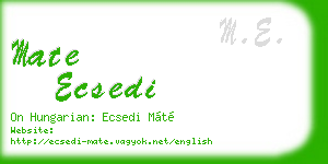 mate ecsedi business card