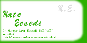 mate ecsedi business card